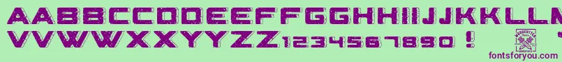 Geometriarquia Font – Purple Fonts on Green Background