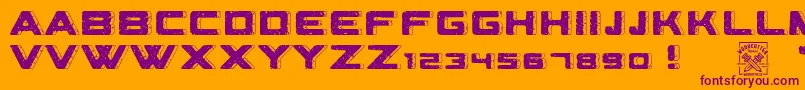 Geometriarquia Font – Purple Fonts on Orange Background