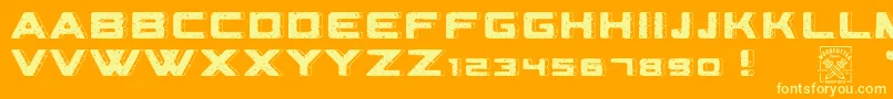 フォントGeometriarquia – オレンジの背景に黄色の文字