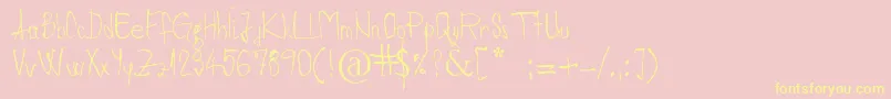 DevilsRejectRegular-Schriftart – Gelbe Schriften auf rosa Hintergrund