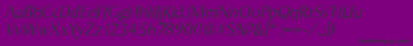 SigvarserialXlightItalic Font – Black Fonts on Purple Background