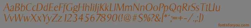Шрифт SigvarserialXlightItalic – коричневые шрифты на сером фоне
