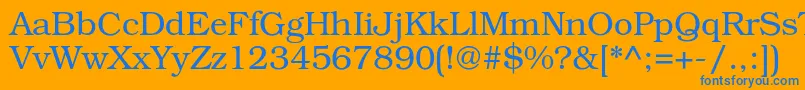 BookmancLight Font – Blue Fonts on Orange Background