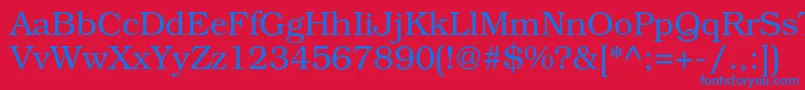 BookmancLight Font – Blue Fonts on Red Background