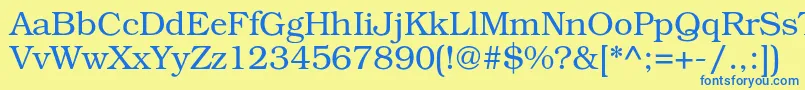 BookmancLight Font – Blue Fonts on Yellow Background