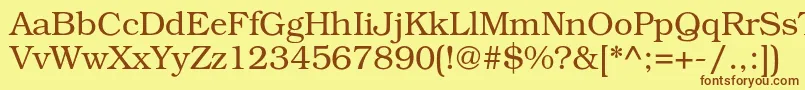 BookmancLight Font – Brown Fonts on Yellow Background