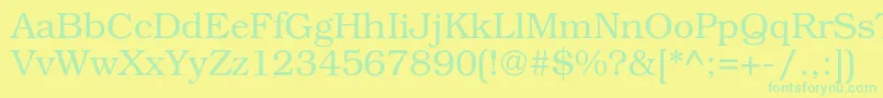 BookmancLight Font – Green Fonts on Yellow Background