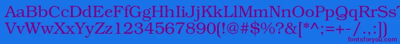 BookmancLight Font – Purple Fonts on Blue Background