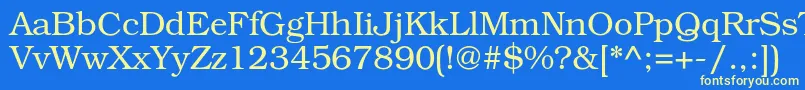 BookmancLight Font – Yellow Fonts on Blue Background