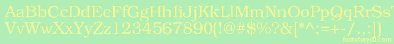 BookmancLight Font – Yellow Fonts on Green Background