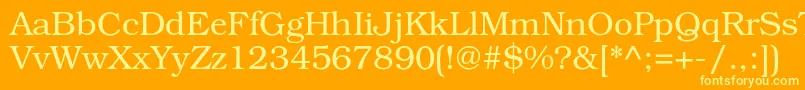 BookmancLight Font – Yellow Fonts on Orange Background