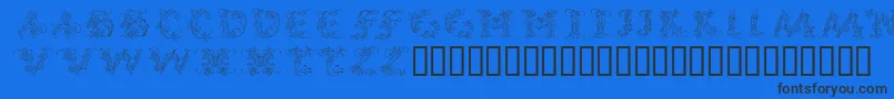 フォントCallipsografiaRegular – 黒い文字の青い背景