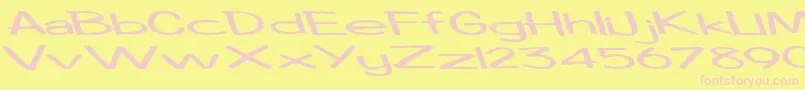 Boosterrocketlight83RegularTtext Font – Pink Fonts on Yellow Background