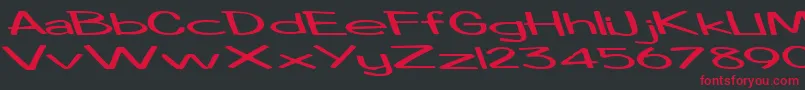 フォントBoosterrocketlight83RegularTtext – 黒い背景に赤い文字