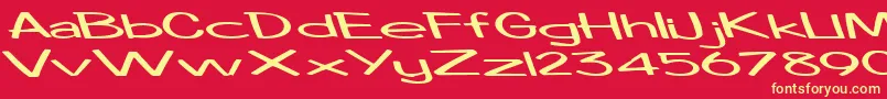 Boosterrocketlight83RegularTtext Font – Yellow Fonts on Red Background