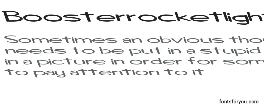 Review of the Boosterrocketlight83RegularTtext Font