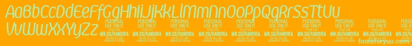 KandiraItPersonalUse Font – Green Fonts on Orange Background