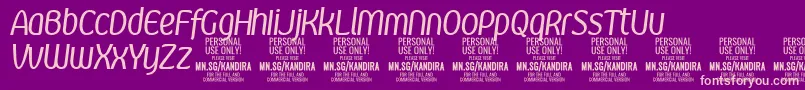 More about KandiraItPersonalUse Font KandiraItPersonalUse Font – Pink Fonts on Purple Background