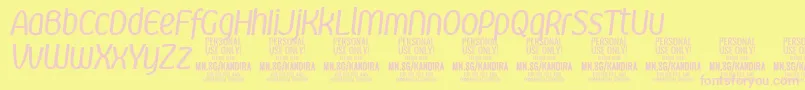 KandiraItPersonalUse Font – Pink Fonts on Yellow Background