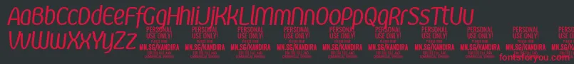 KandiraItPersonalUse-Schriftart – Rote Schriften auf schwarzem Hintergrund