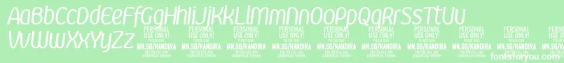 KandiraItPersonalUse Font – White Fonts on Green Background