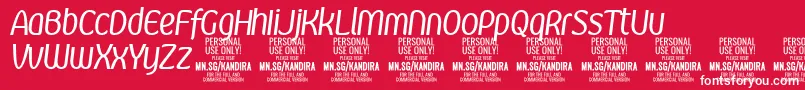 KandiraItPersonalUse Font – White Fonts on Red Background