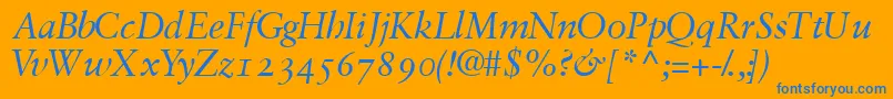 GaramondretrospectiveossskItalic Font – Blue Fonts on Orange Background