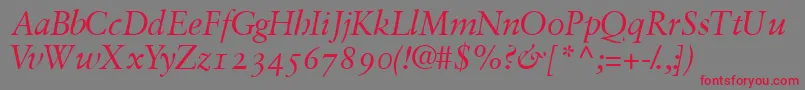 GaramondretrospectiveossskItalic Font – Red Fonts on Gray Background