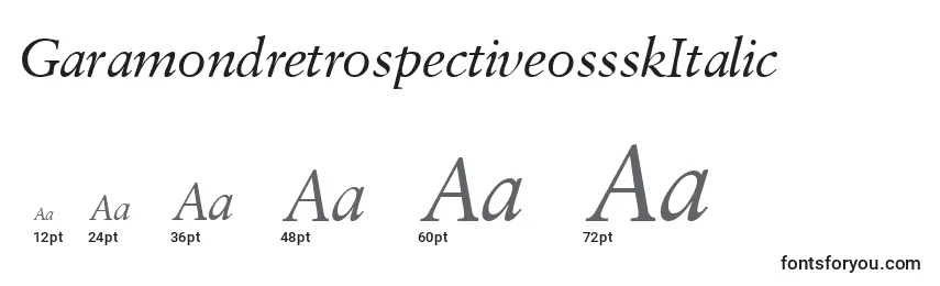 Размеры шрифта GaramondretrospectiveossskItalic