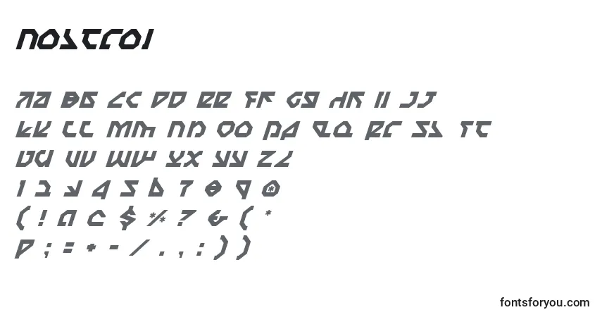 Schriftart Nostroi – Alphabet, Zahlen, spezielle Symbole