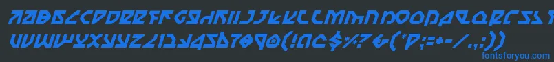 フォントNostroi – 黒い背景に青い文字