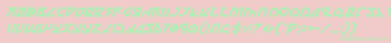 フォントNostroi – ピンクの背景に緑の文字