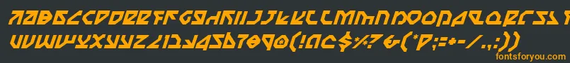 フォントNostroi – 黒い背景にオレンジの文字