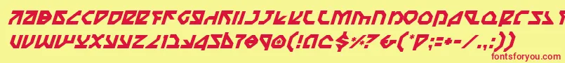 Nostroi-Schriftart – Rote Schriften auf gelbem Hintergrund
