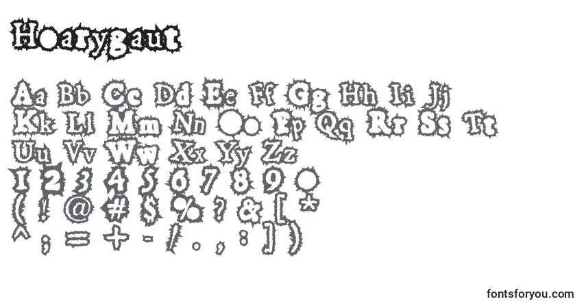 Czcionka Hoarygaut – alfabet, cyfry, specjalne znaki