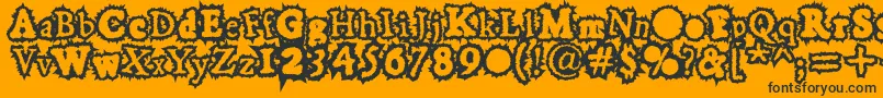 Fonte Hoarygaut – fontes pretas em um fundo laranja