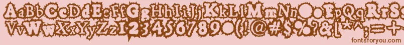 Hoarygaut-Schriftart – Braune Schriften auf rosa Hintergrund