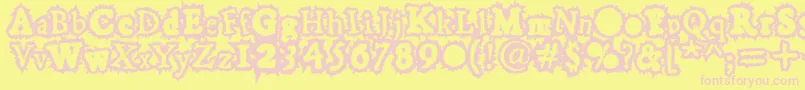 Fonte Hoarygaut – fontes rosa em um fundo amarelo