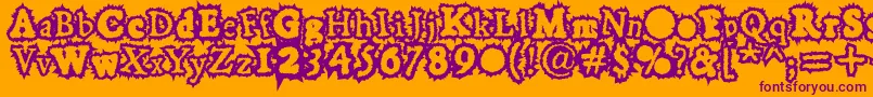 Hoarygaut Font – Purple Fonts on Orange Background