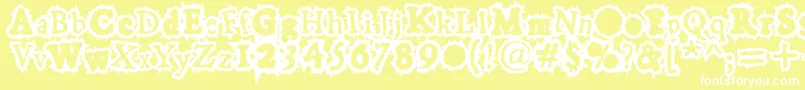 Hoarygaut Font – White Fonts on Yellow Background