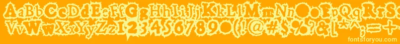 Hoarygaut Font – Yellow Fonts on Orange Background