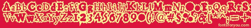 Hoarygaut Font – Yellow Fonts on Red Background