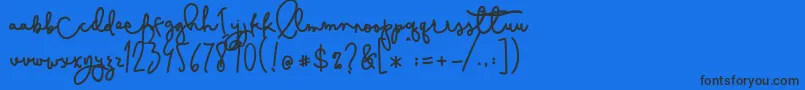 Cestlaisabelly Font – Black Fonts on Blue Background
