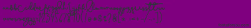 Fonte Cestlaisabelly – fontes pretas em um fundo violeta