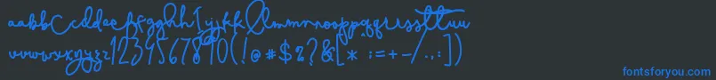 Cestlaisabelly Font – Blue Fonts on Black Background