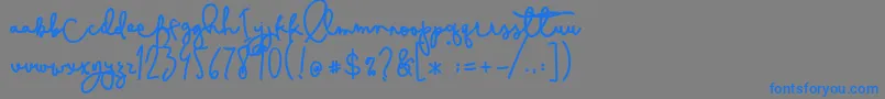 Cestlaisabelly Font – Blue Fonts on Gray Background