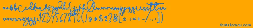 Cestlaisabelly Font – Blue Fonts on Orange Background