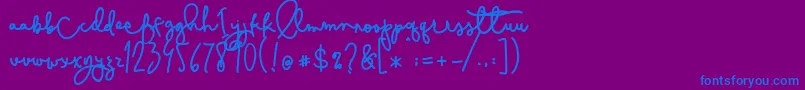 Cestlaisabelly-fontti – siniset fontit violetilla taustalla