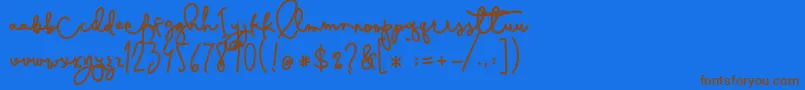 Cestlaisabelly-fontti – ruskeat fontit sinisellä taustalla