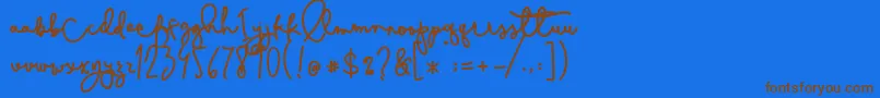 Cestlaisabelly Font – Brown Fonts on Blue Background